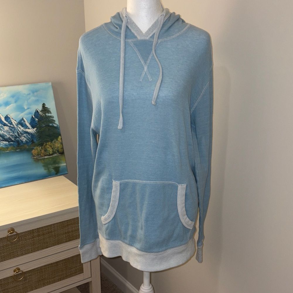 BKE Light Blue V-Neck Hoodie Sweater Unisex Small